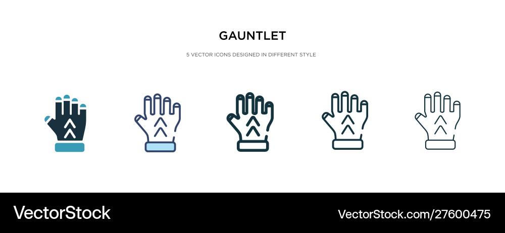 Gauntlet icon in different style two colored Gauntlet icon in different style two colored vector image