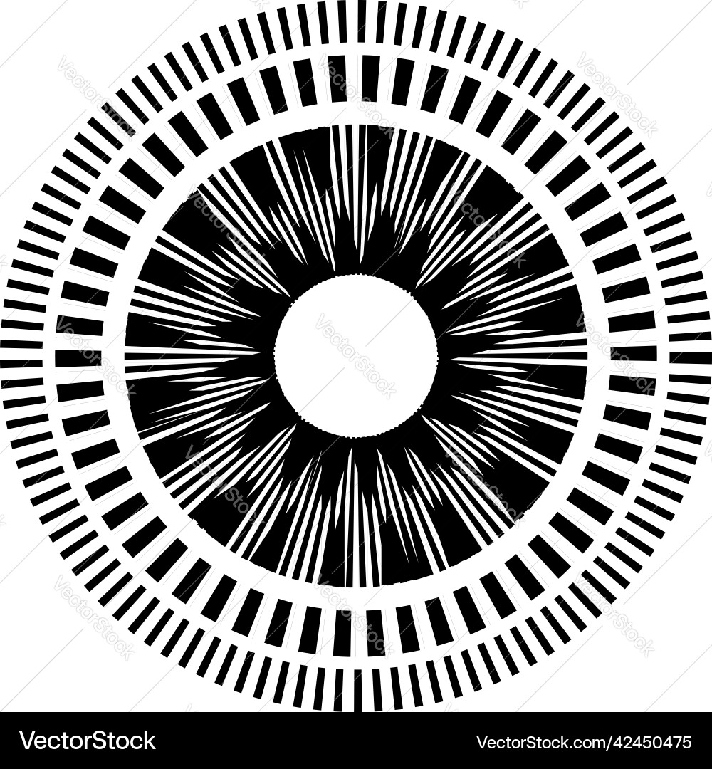 Geometric circle element with dashed lines Vector Image