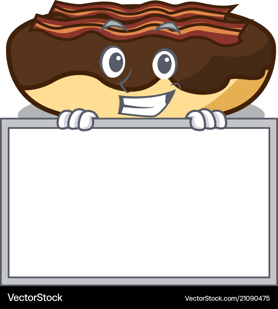 Grinning with board maple bacon bar character vector image