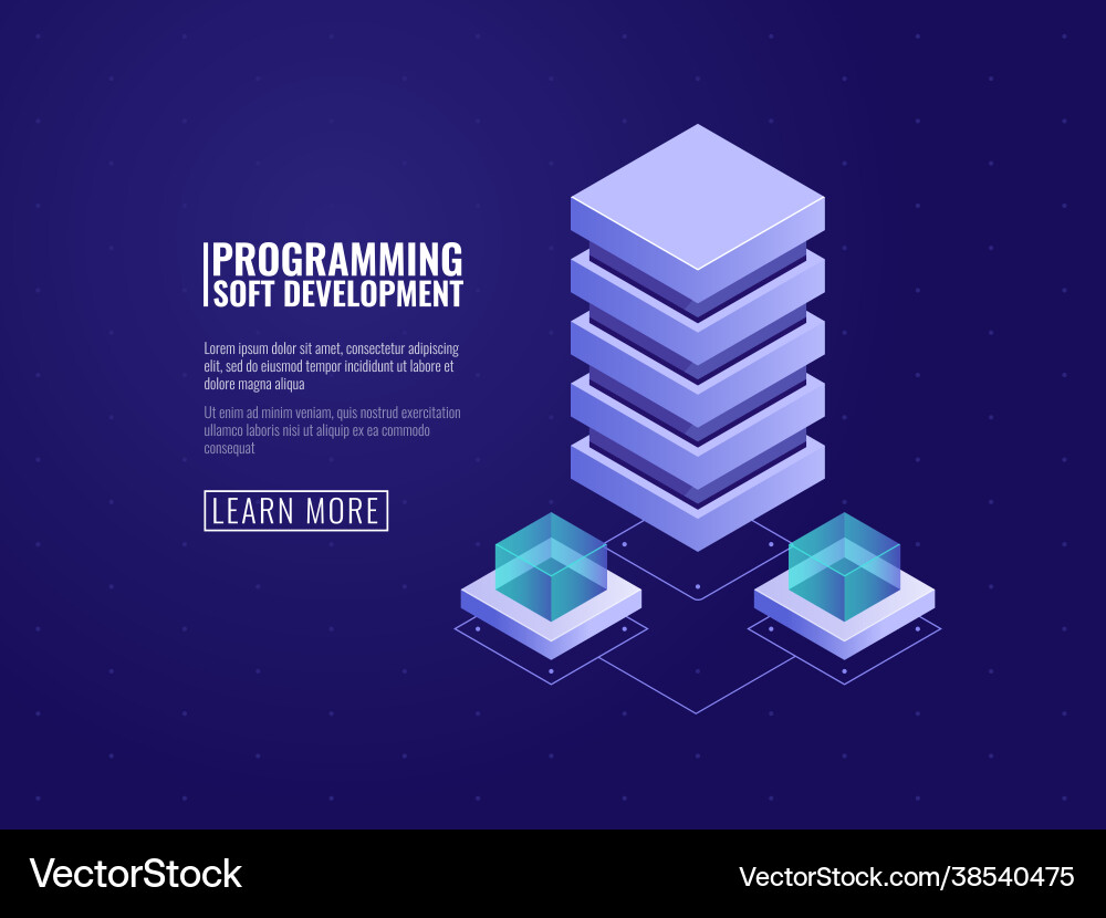 Hosting service icon server room database vector image