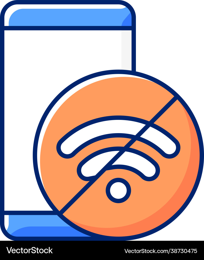 Internet connection issues rgb color icon Vector Image