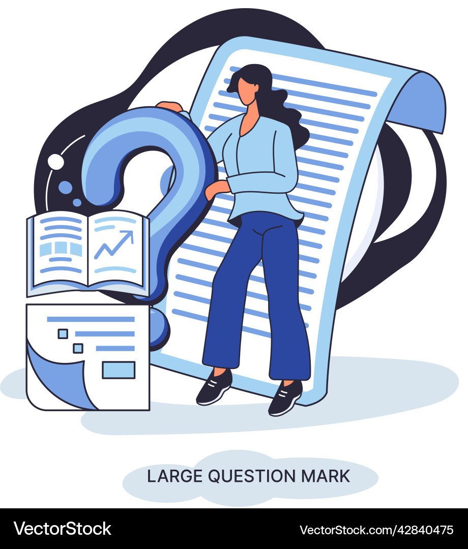 Ladge question mark problem and solution concept Ladge question mark problem and solution concept vector image
