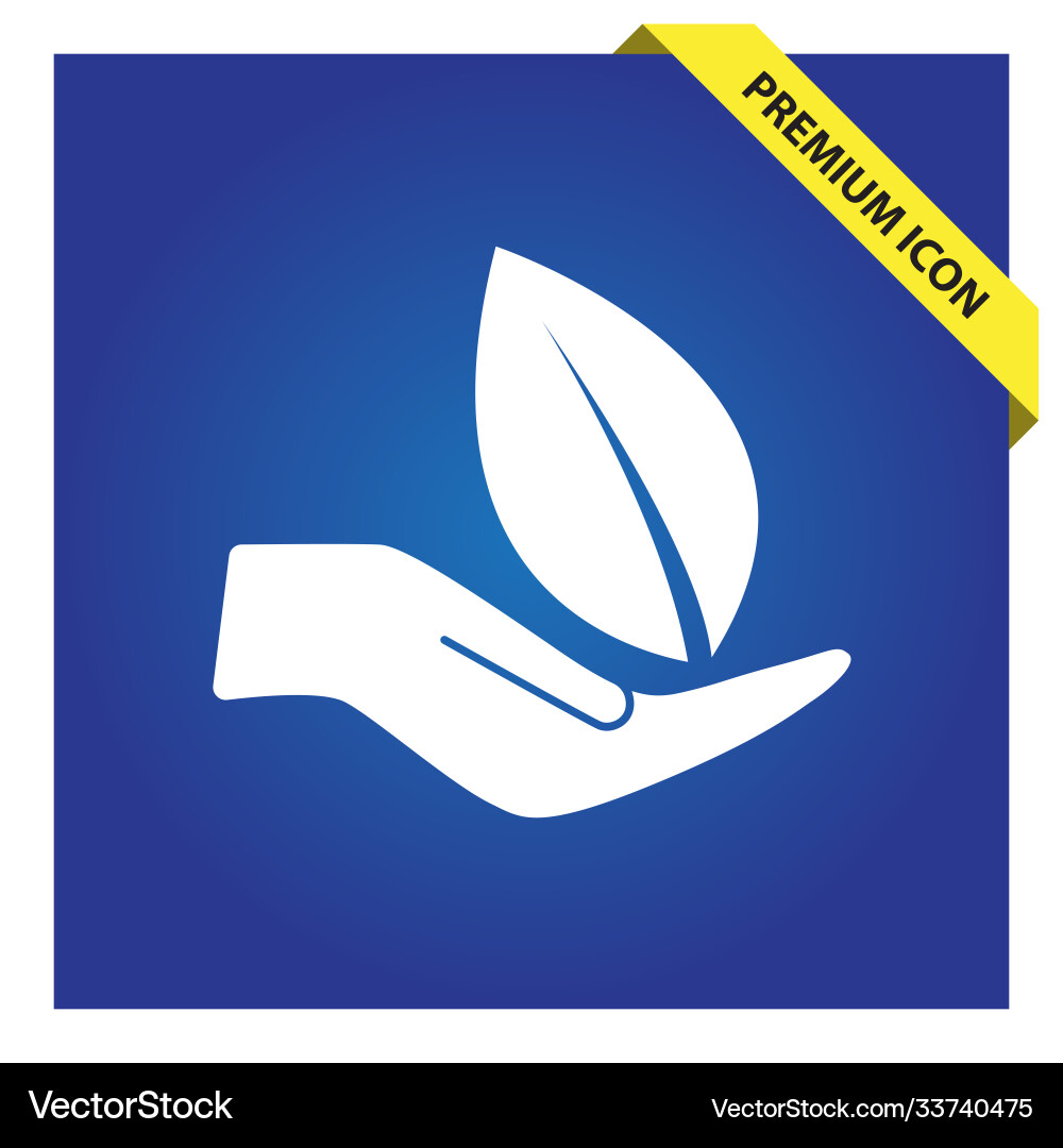 Leaf in hand icon for web and mobile Vector Image