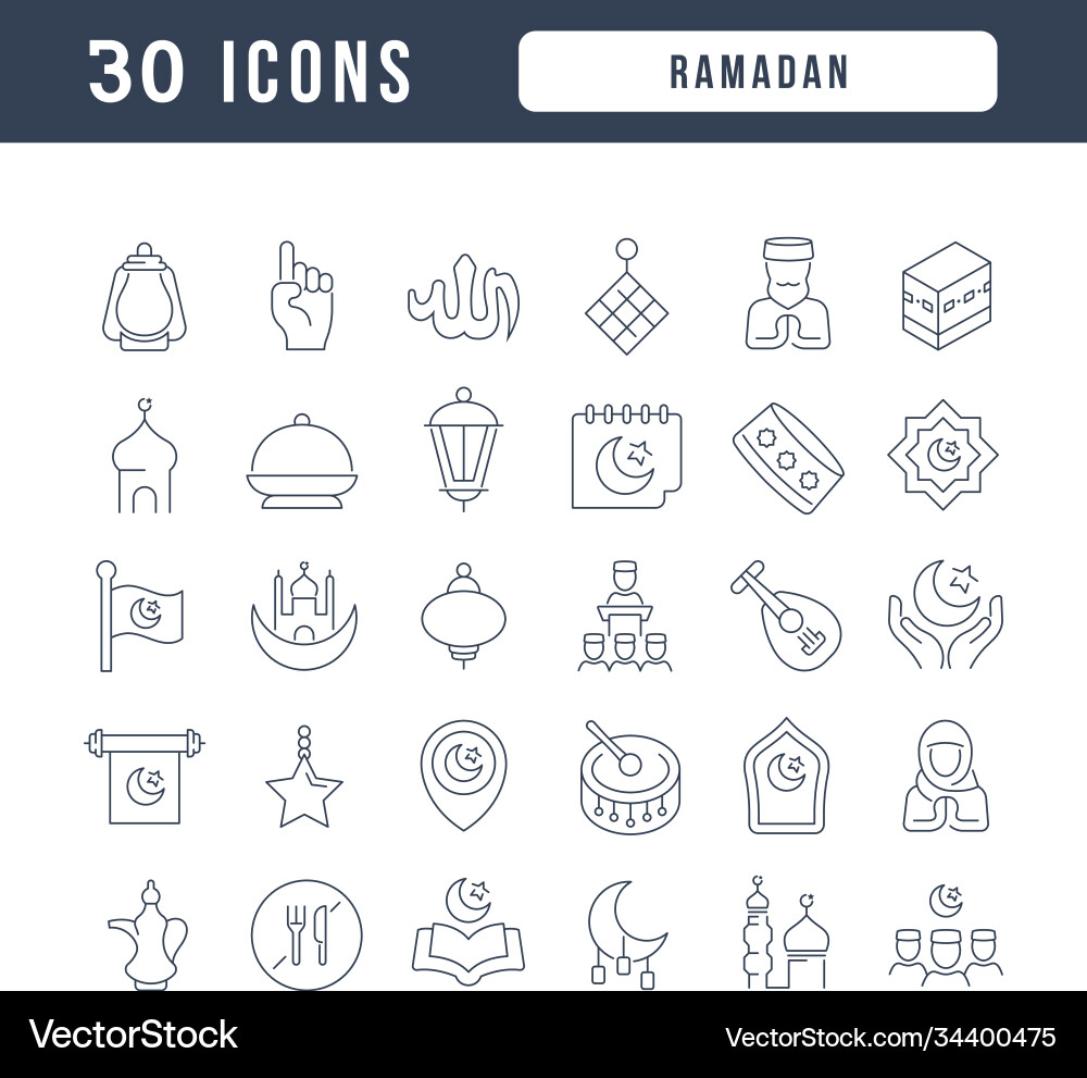 Line icons ramadan Line icons ramadan vector image