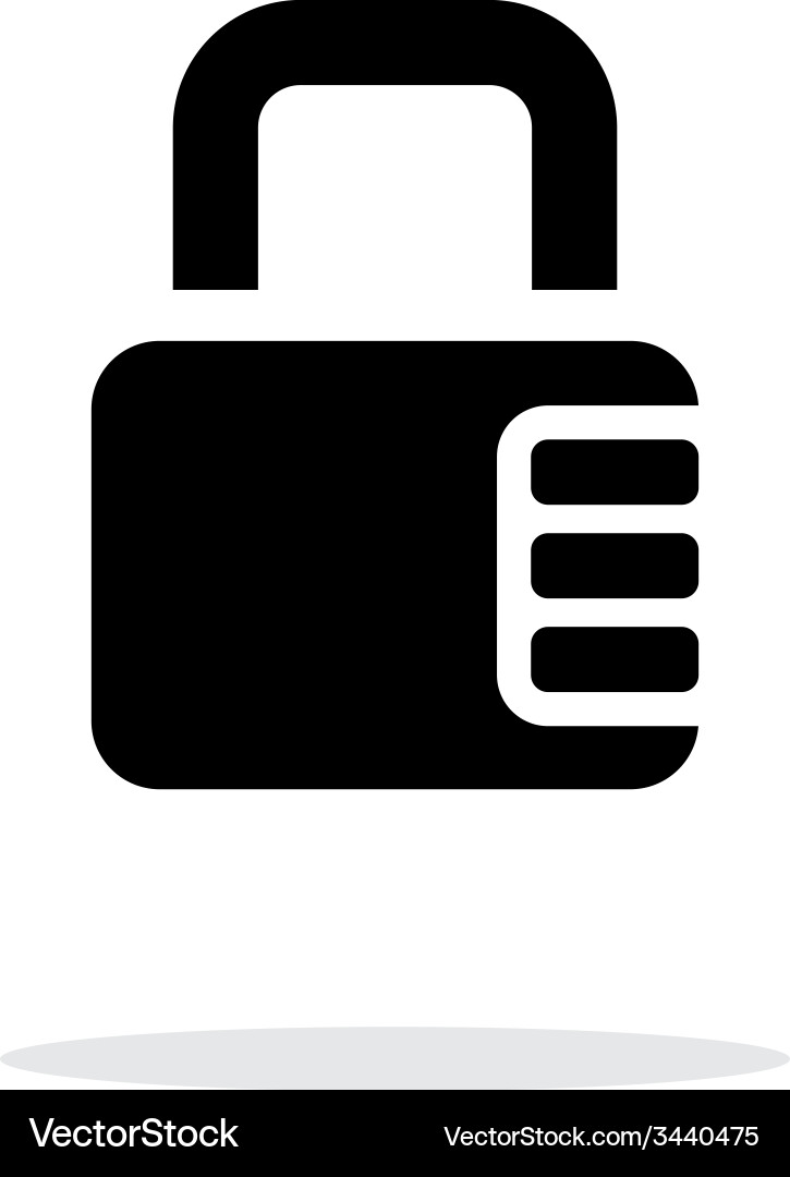 Lock with password icon on white background vector image