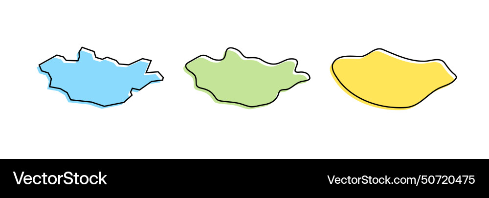 Mongolia country map in three levels Vector Image