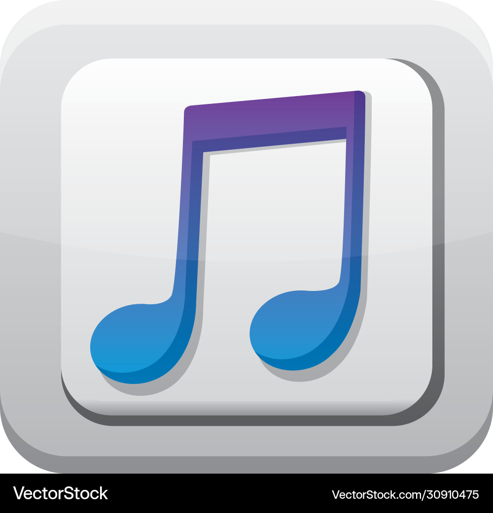 Music app button menu isolated icon Music app button menu isolated icon vector image