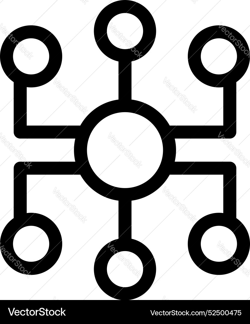 Network hub connecting multiple devices icon Network hub connecting multiple devices icon vector image