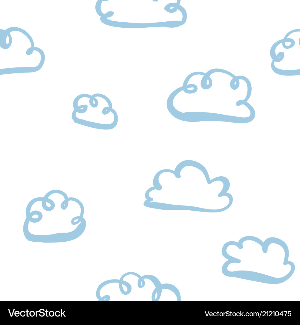 Niedliche Hand gezogen Wolken am Himmel nahtlose Muster Niedliche Hand gezogen Wolken am Himmel nahtlose Muster vektorbild