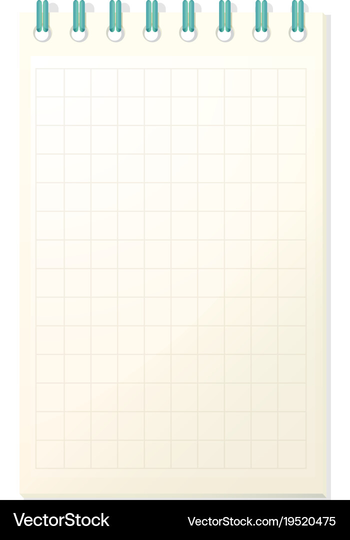 Notebook template with grid paper vector image