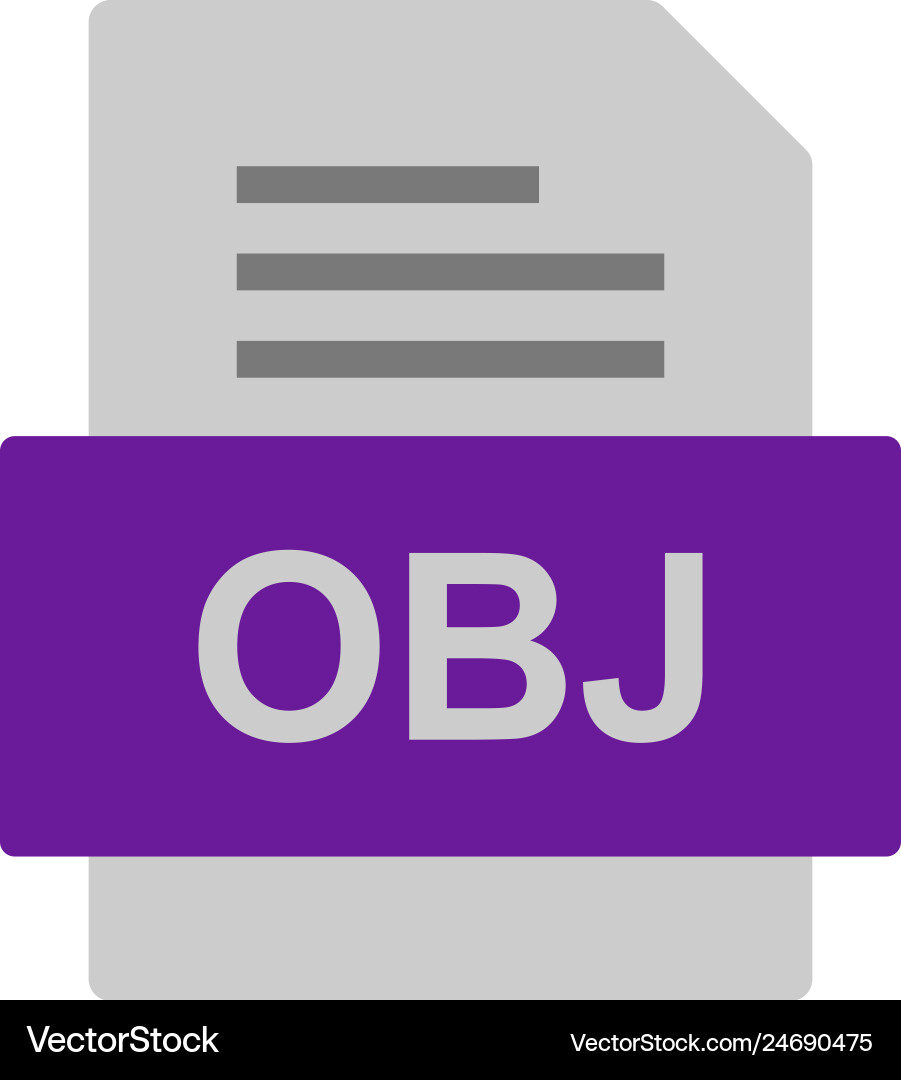 Obj file document icon vector image