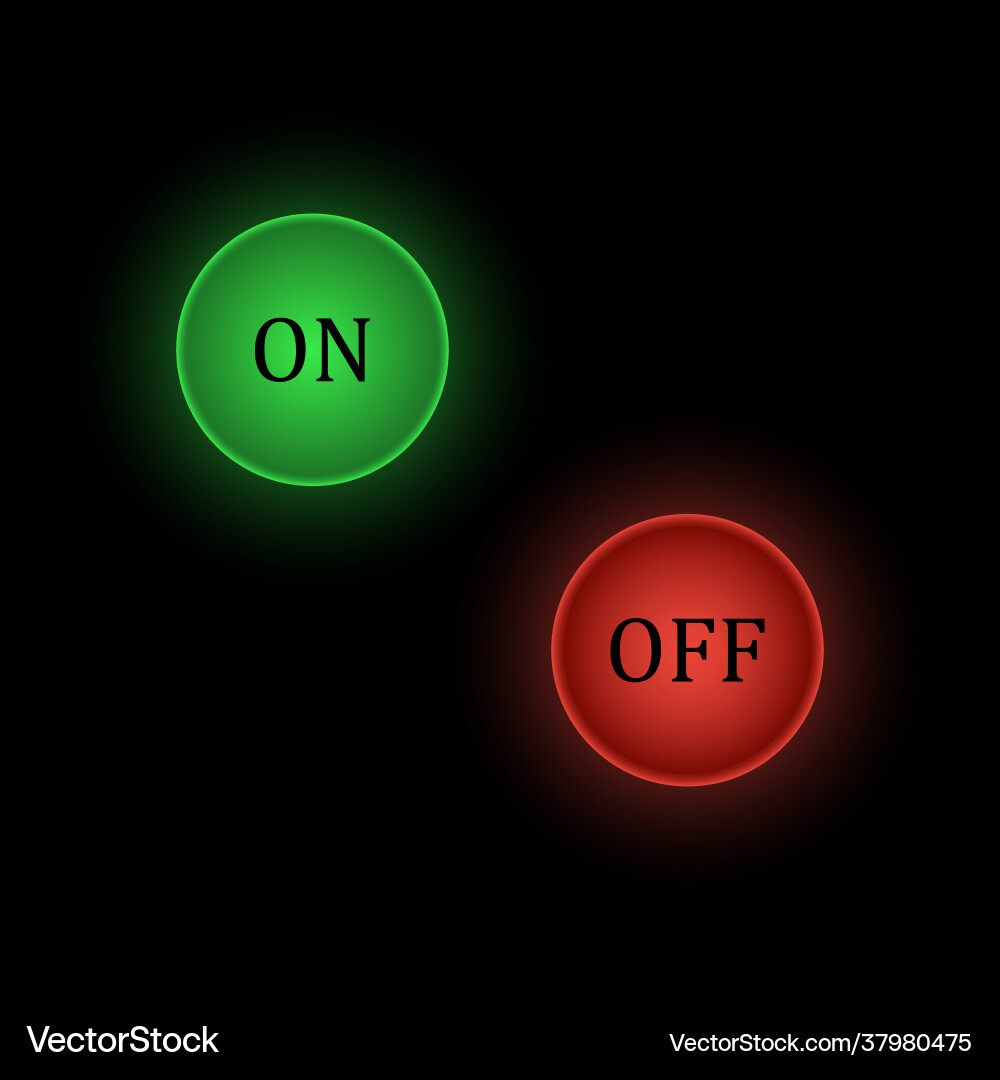 On and off toggle switch button image On and off toggle switch button image vector image