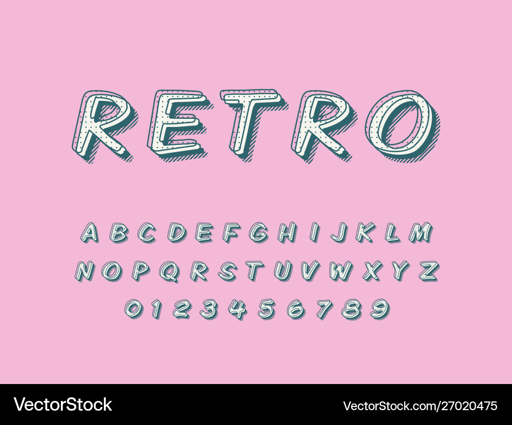 Retro Schriftart und Alphabet Stock Retro Schriftart und Alphabet Stock vektorbild