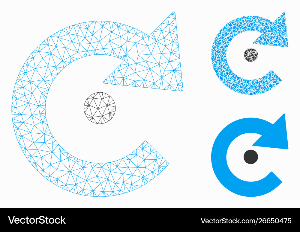 Rotation center mesh 2d model and triangle Rotation center mesh 2d model and triangle vector image