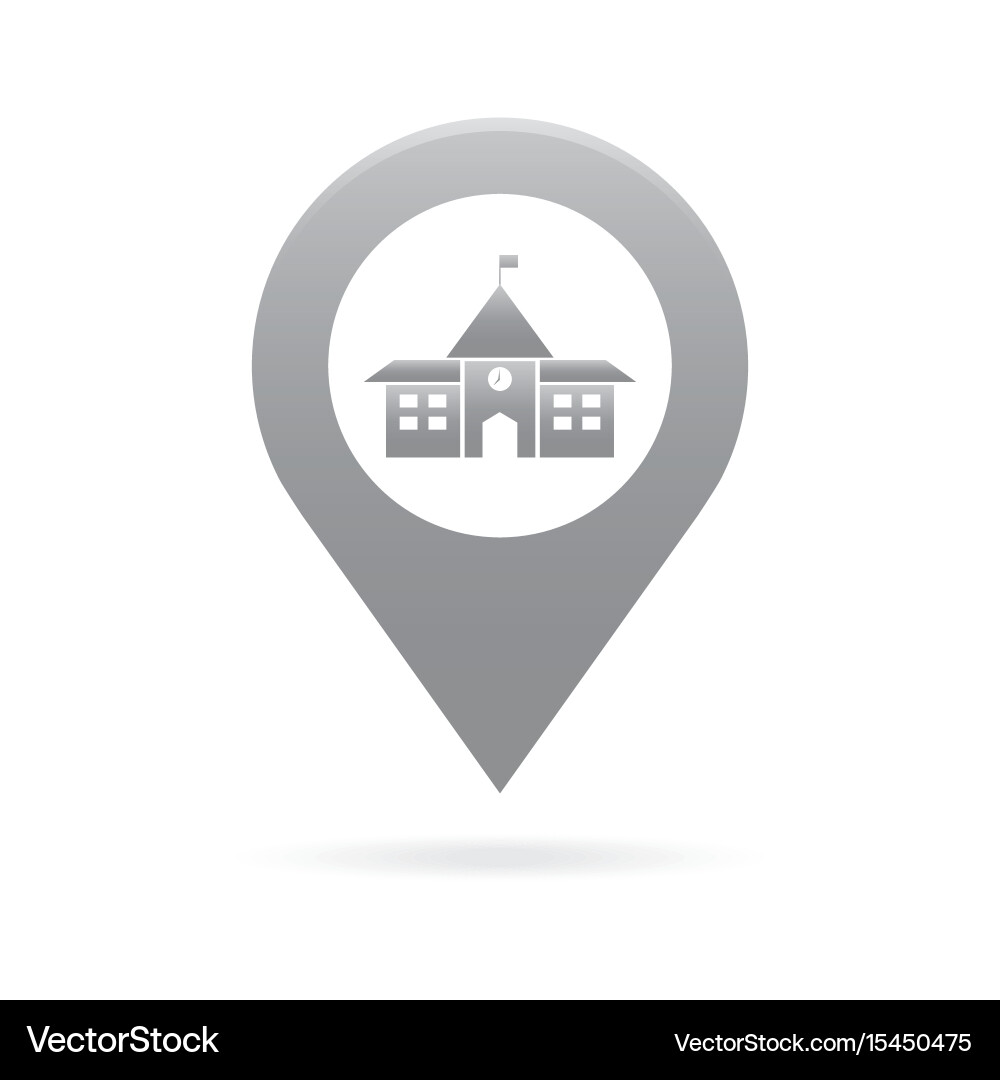 School map pointer icon marker gps location flag vector image