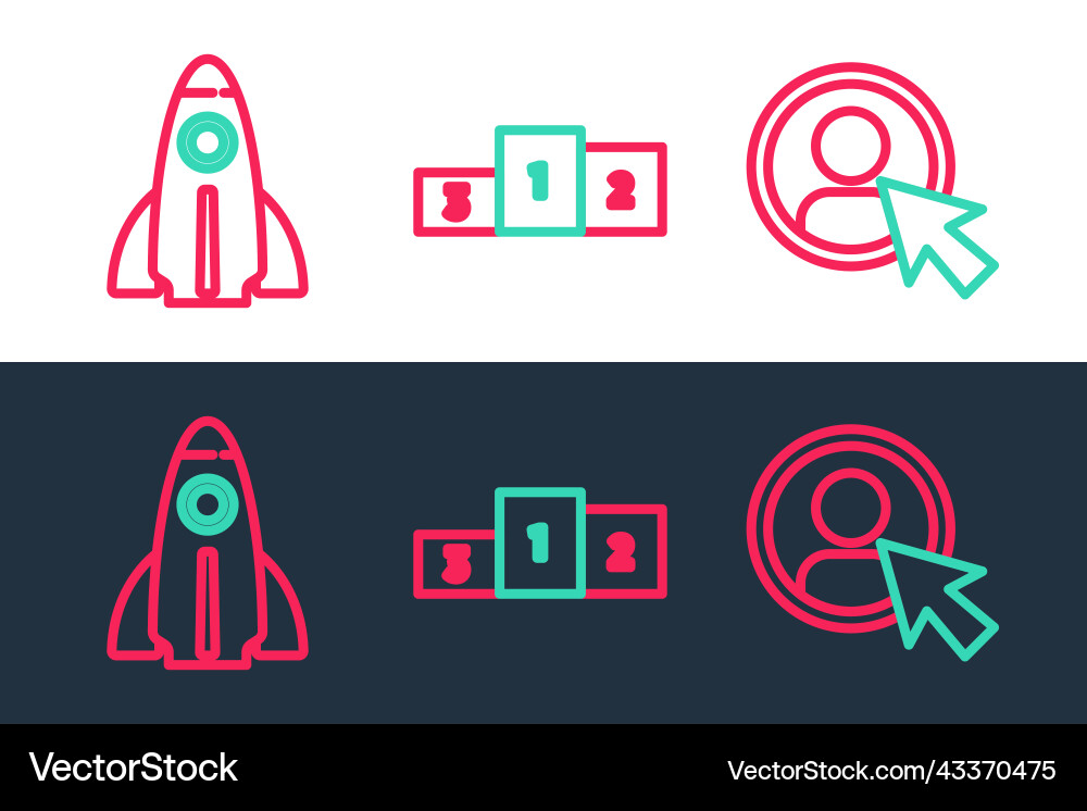 Set line create account screen startup project Set line create account screen startup project vector image
