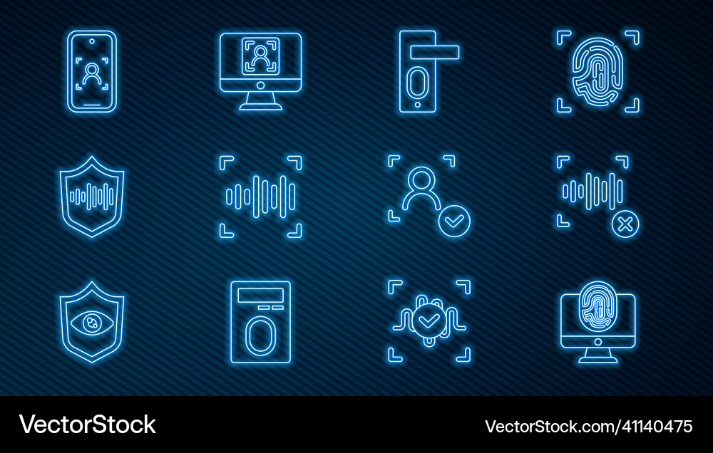 Set line monitor with fingerprint rejection voice vector image