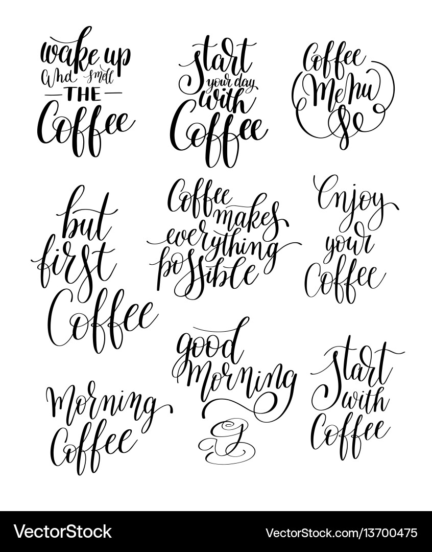 Set of black and white hand written lettering Set of black and white hand written lettering vector image