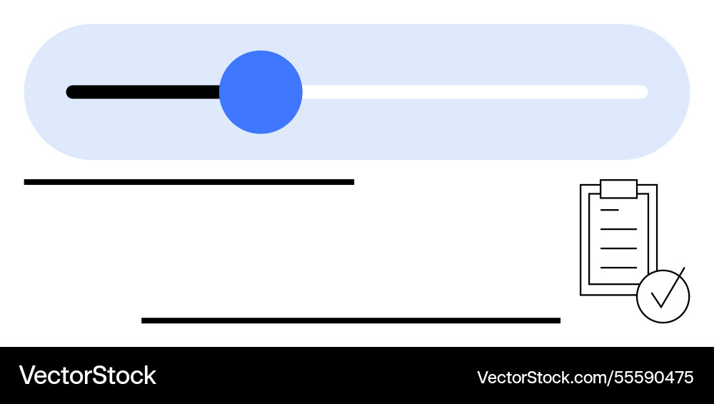 Slider bar with progress indicator and checklist Slider bar with progress indicator and checklist vector image