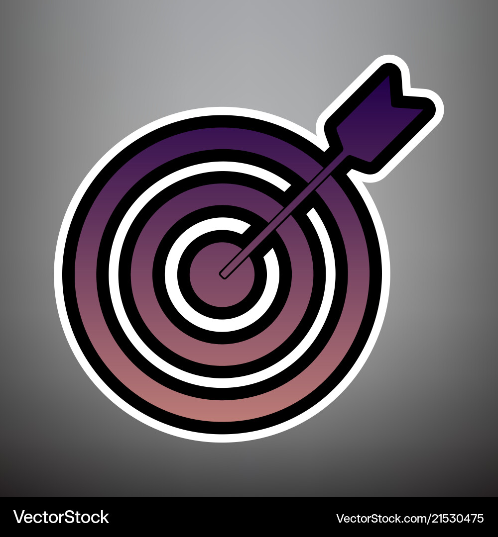 Target with dart violet gradient icon Target with dart violet gradient icon vector image