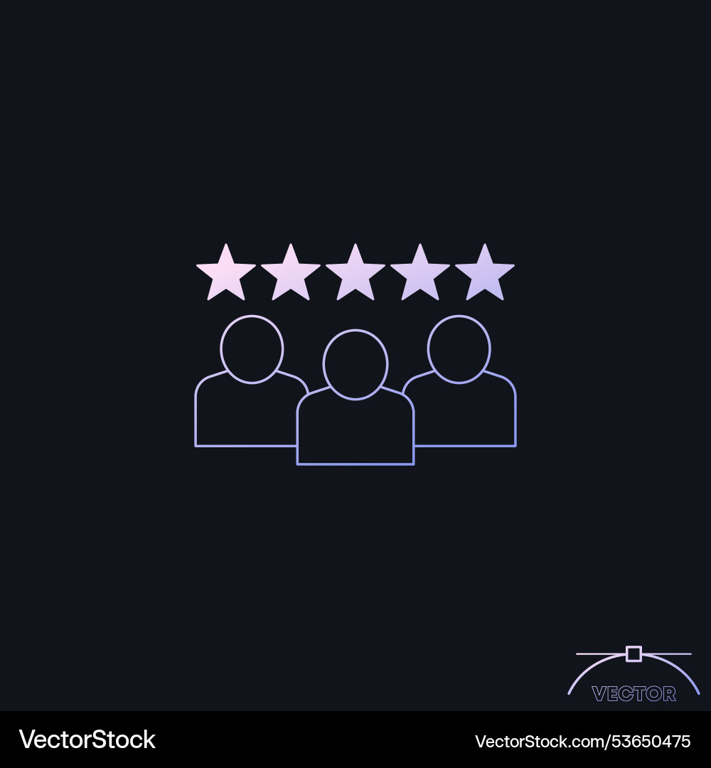 Teamfähigkeit und Rating-Icon mit einem Gradienten Vektorbild