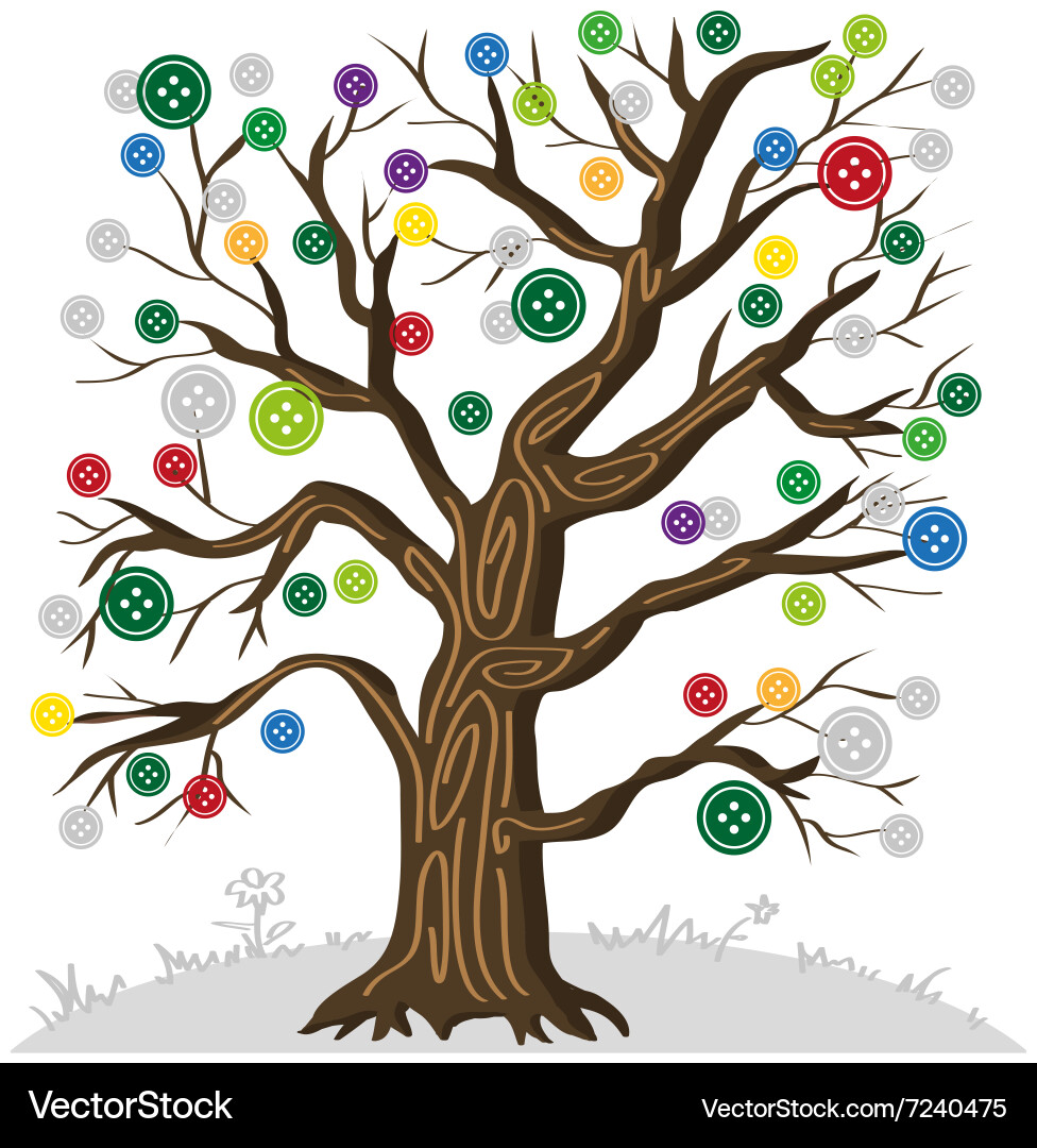 Tree with buttons vector image