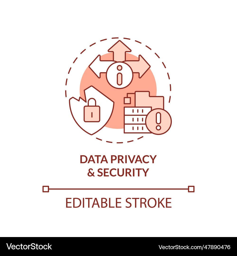 2d data privacy and security concept linear icon Vector Image