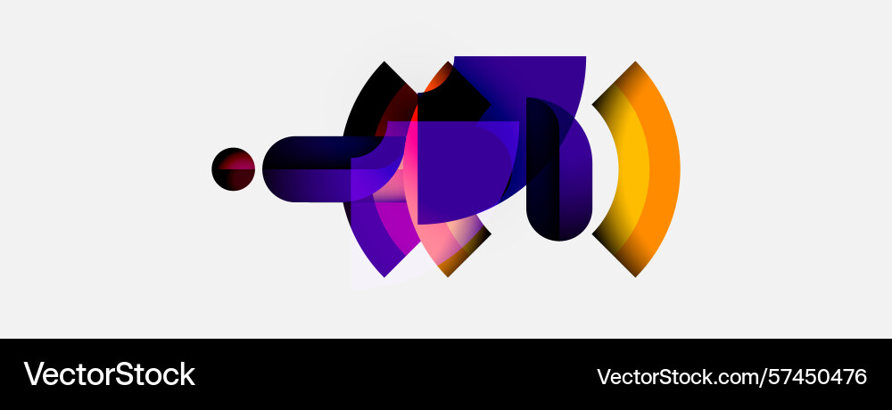 Abstract shapes overlap creating dynamic Vector Image