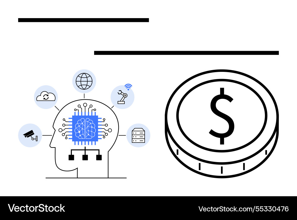 Ai-powered technology enhances data processing Ai-powered technology enhances data processing vector image