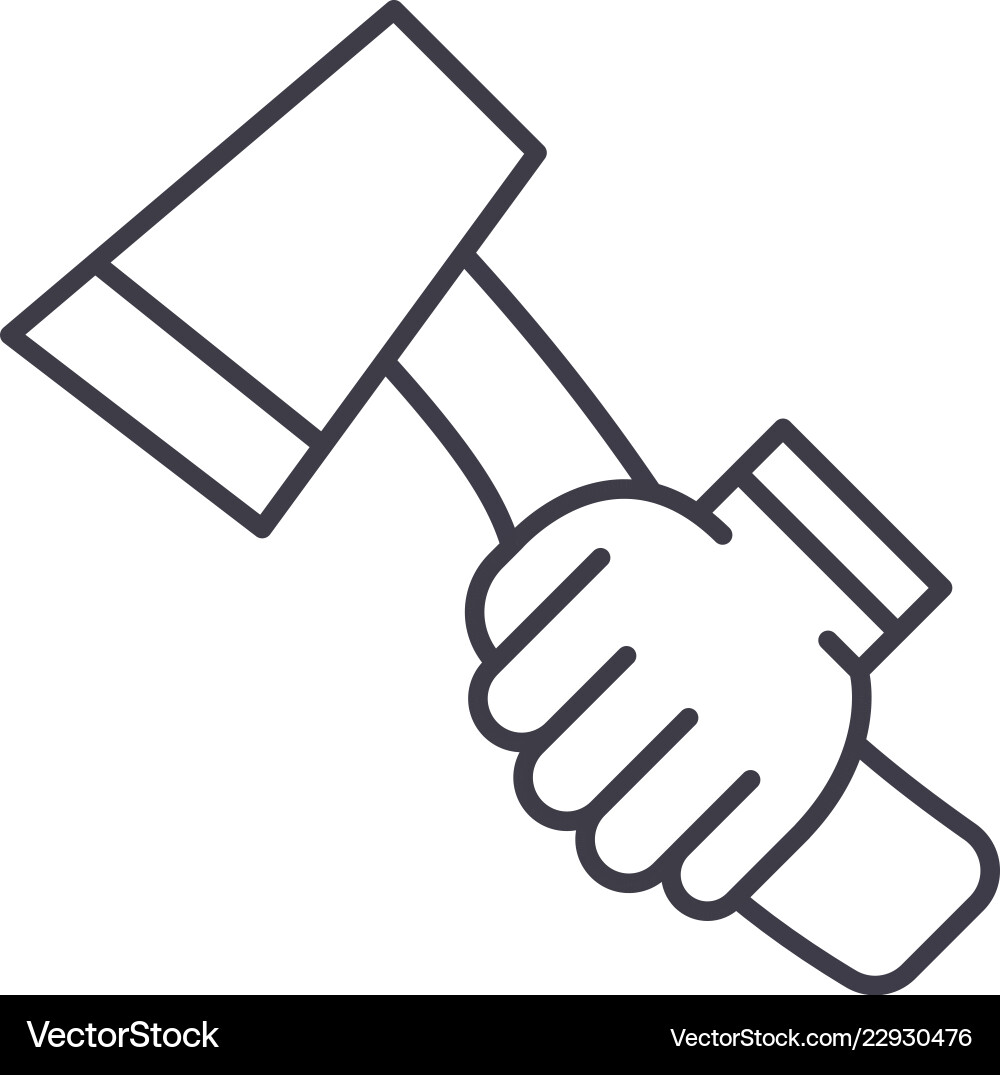 Ax line icon concept linear Ax line icon concept linear vector image