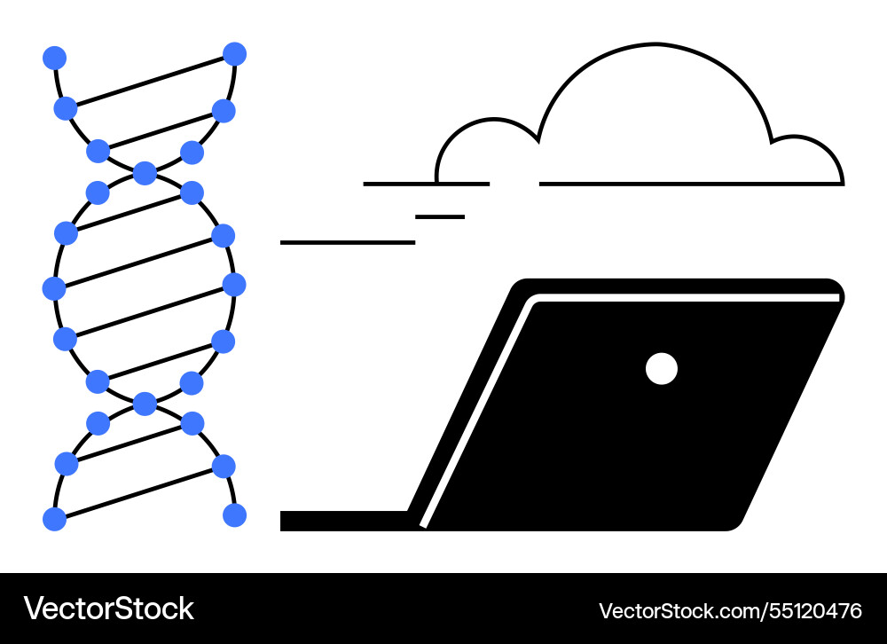 Digital dna and cloud computing integrating Vector Image