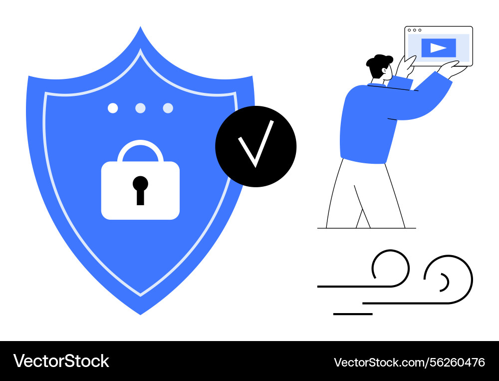 Digital security concept with shield lock icon Digital security concept with shield lock icon vector image
