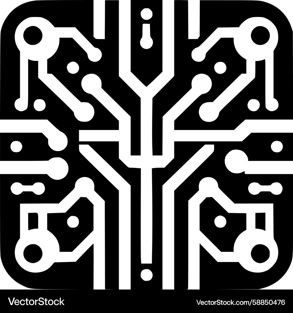 Electronic Circuit Trace Pattern Vector Image