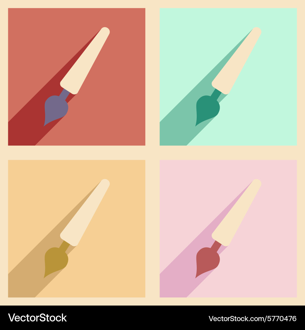 Flat with shadow concept and mobile application Vector Image