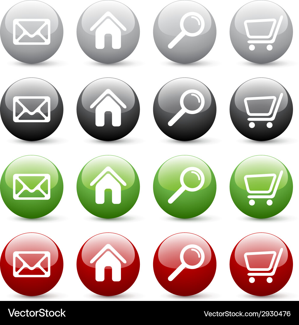 Glossy web buttons vector image