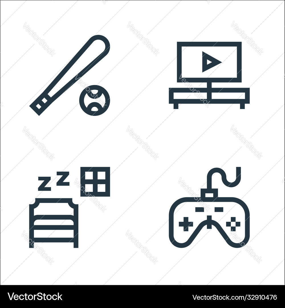 Hobbies line icons linear set quality Vector Image