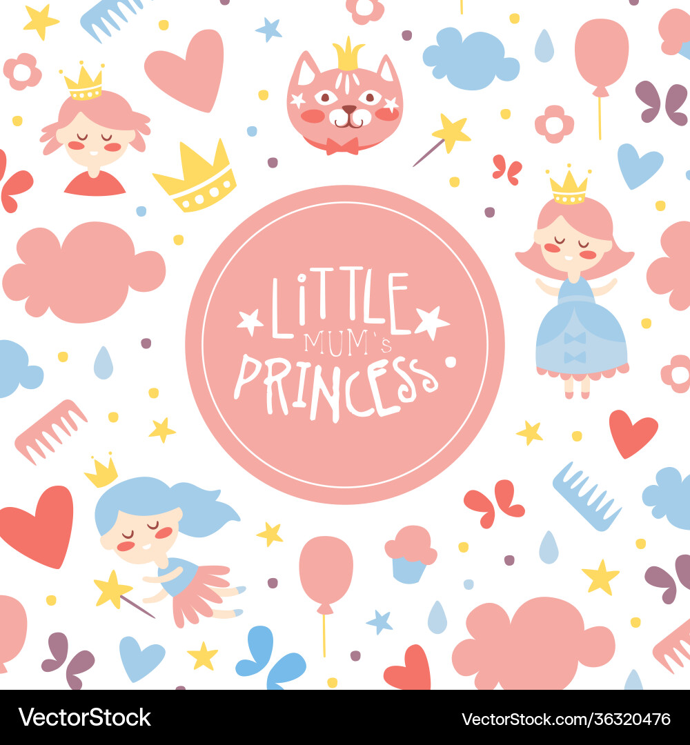 Kleine Mamas Prinzessin Banner Vorlage Baby Mädchen Kleine Mamas Prinzessin Banner Vorlage Baby Mädchen vektorbild
