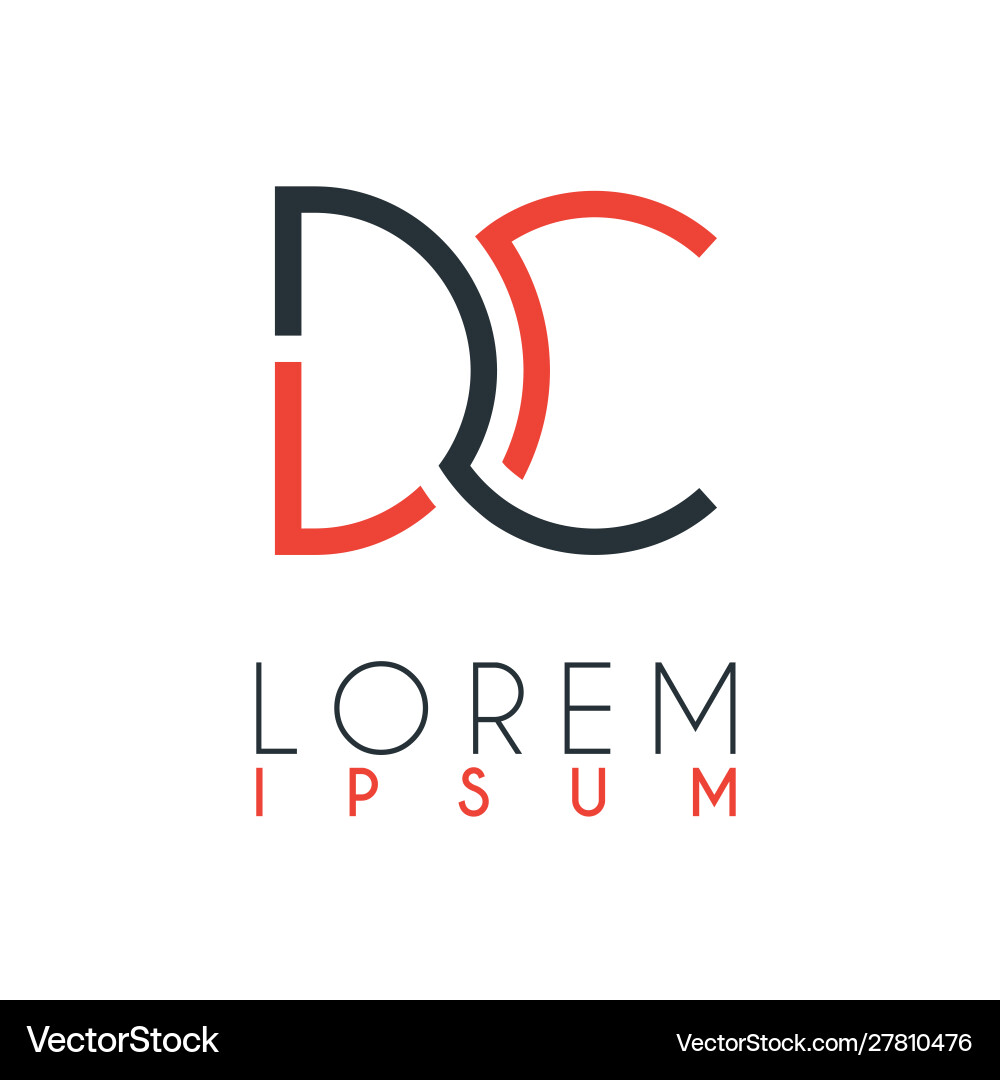 Logo between letter d and c or dc Logo between letter d and c or dc vector image