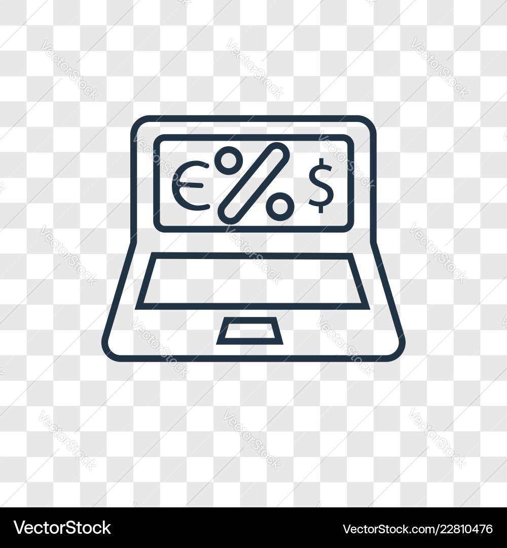 On linear icon isolated transparent background Vector Image