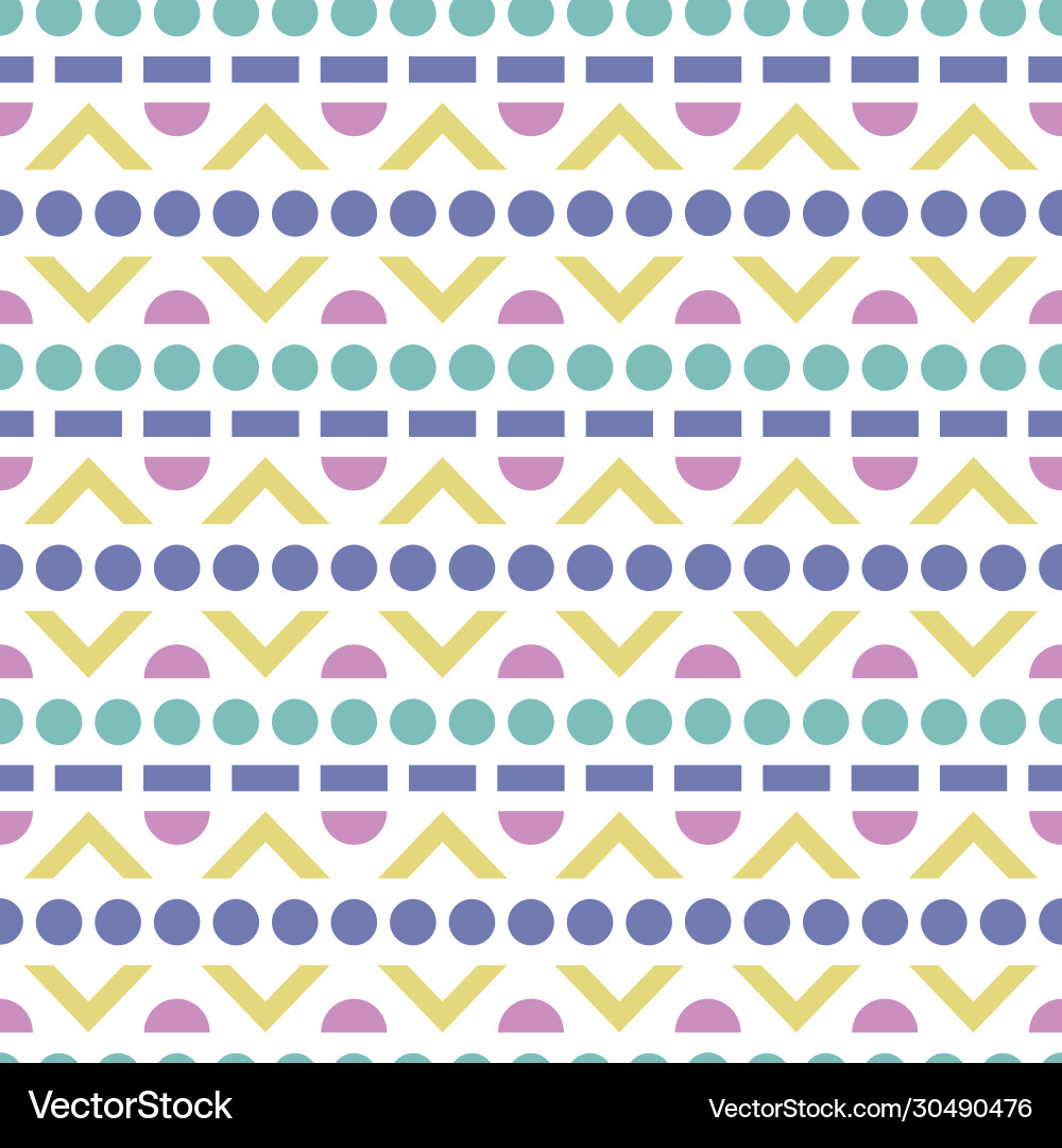 Pastel shapes stripe repeat pattern Vector Image