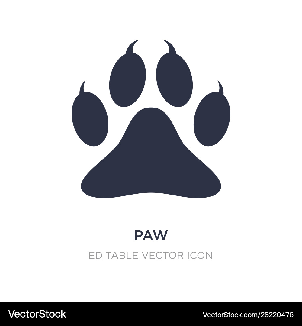 Paw icon on white background simple element from vector image