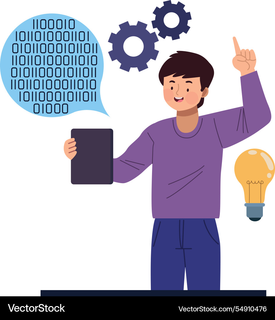 Programmer ai future technology Vector Image