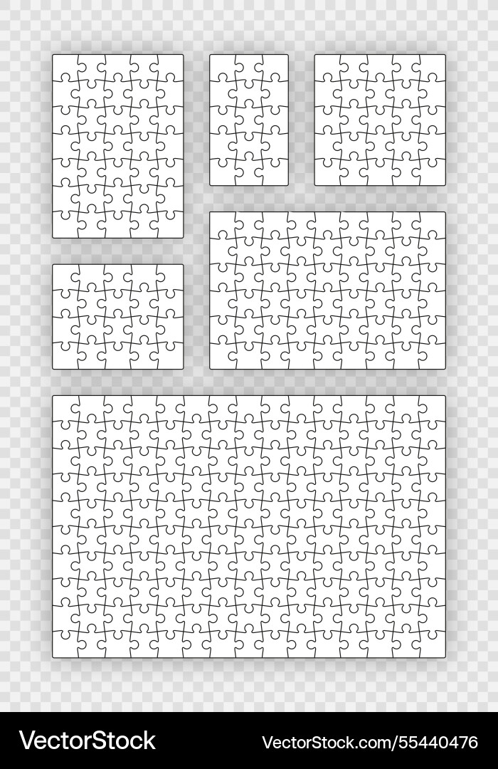 Puzzle grid from pieces jigsaw game scheme Puzzle grid from pieces jigsaw game scheme vector image