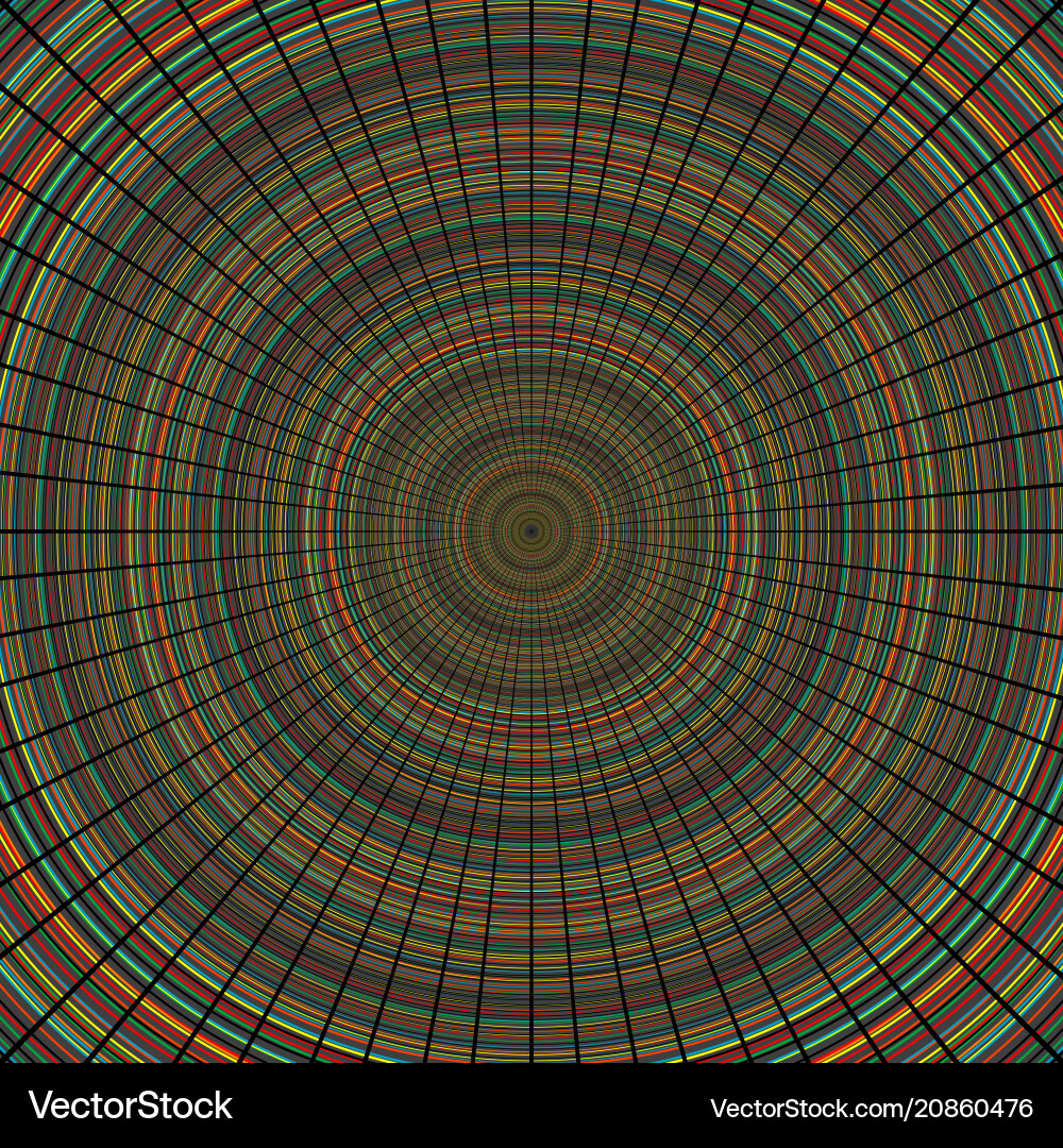 Radial lines over a colorful random concentric Vector Image