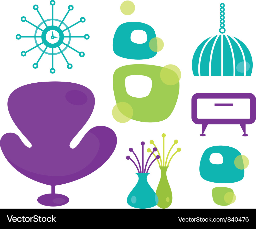 Retro Mid-Century Furniture vector image
