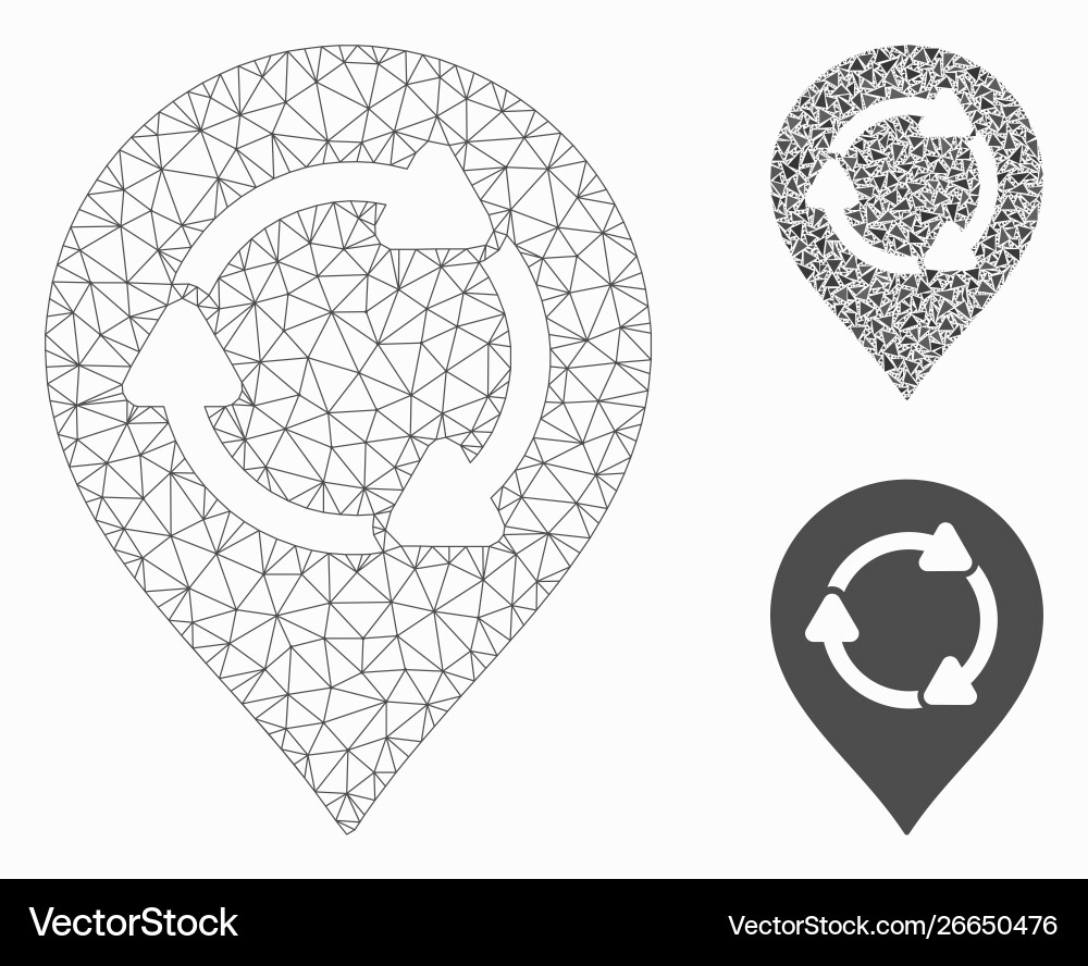 Rotation map marker mesh network model Rotation map marker mesh network model vector image