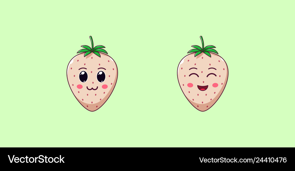 Süße kawaii pineberry Cartoon reife Frucht Süße kawaii pineberry Cartoon reife Frucht vektorbild