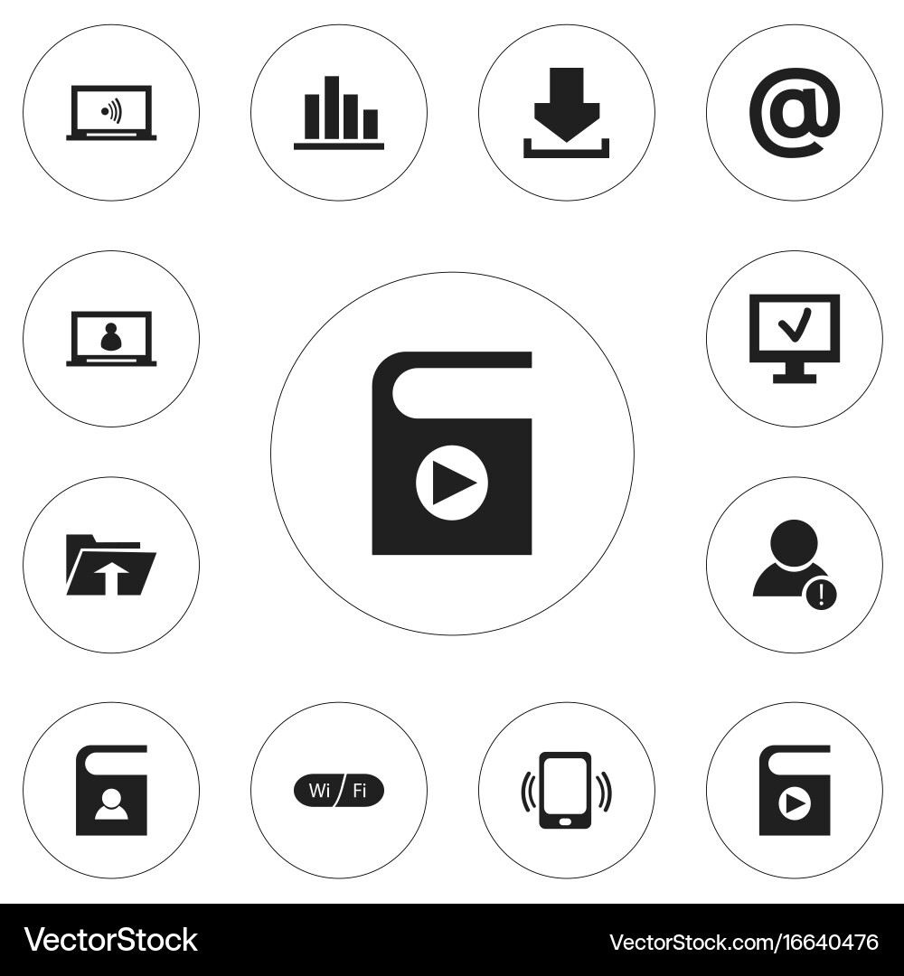 Set of 12 editable internet icons includes Vector Image