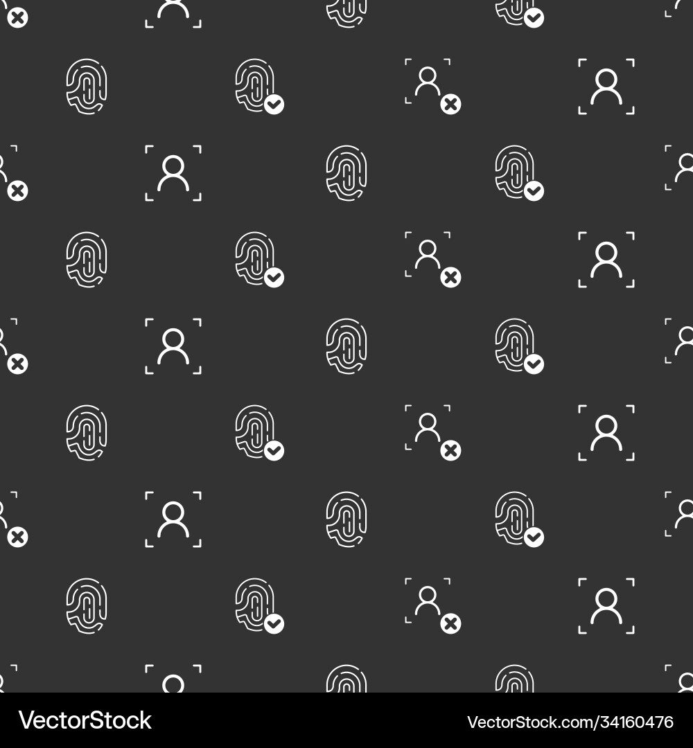 Set rejection face recognition fingerprint Set rejection face recognition fingerprint Vector Image