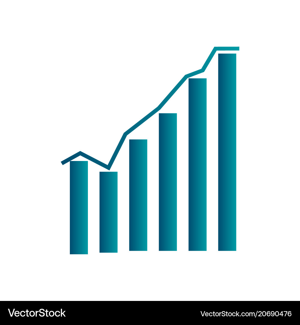 Statistics graph chart icon screen Vector Image